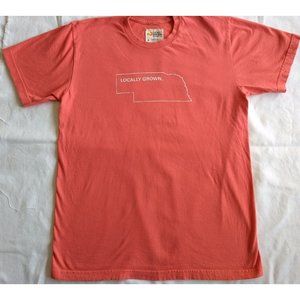 Nebraska State Outline Locally Grown T-Shirt State Shirt Red Medium